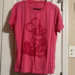 Disney Sparkly Fuchsia Mickey Mouse Ladies Tee